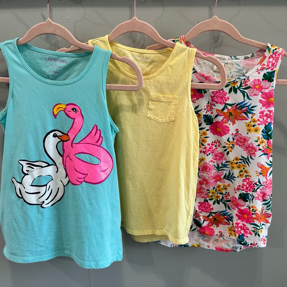 Crewcuts Girls' Tank tops. Floral, Graphic, and solid yellow.